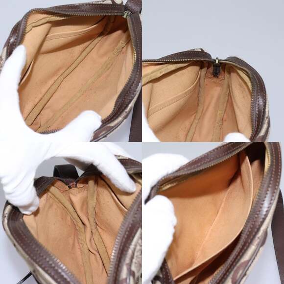 CELINE C Sulky Shoulder Bag Canvas Leather Beige Brown - Picture 12 of 12